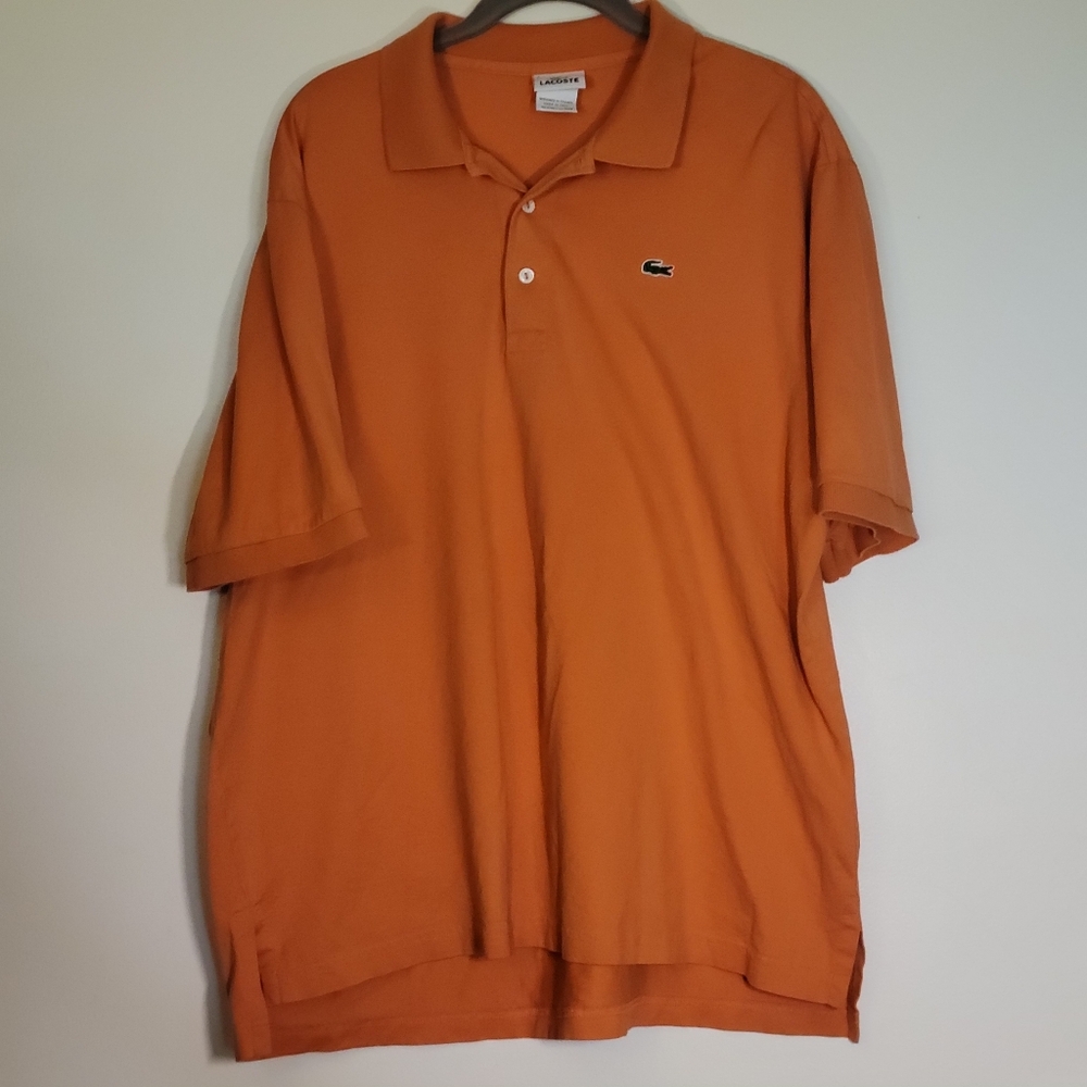 Men's XXL Lacoste Polo Orange Preppy Alligator 7